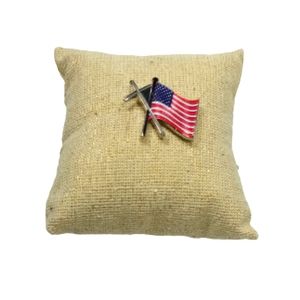 Eagle Crest American Flag With Cross Hat Lapel Pin